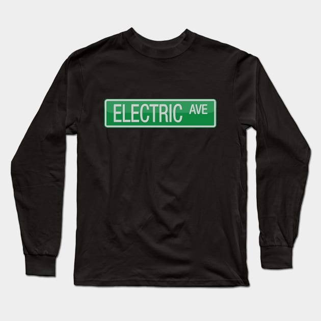 Electric Avenue Road Sign Long Sleeve T-Shirt by reapolo